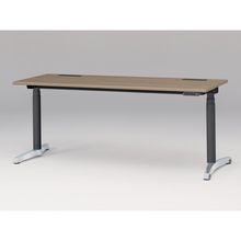 トイロ デスク （ toiro desk ） JZD-1807HB-CPM 表示付昇降スイッチ / アルミミラー脚 / 天板 ( W180 × D67.5cm ・ ラウンドエッジ ） [ PM （天板 : 71 / アッシュドオークM × 支柱 : T1 / ブラックT × 脚 : Z9 / アルミミラー） ]