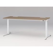 トイロ デスク JZD-1807HB-CWM 表示付昇降スイッチ / ホワイト 塗装脚 / 天板 （W180×D67.5cm・ラウンドエッジ） [ WM （天板 : 71/アッシュドオークM×支柱・脚 : W9 / ホワイトW） ]