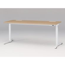 トイロ デスク JZD-1807HB-CWX 表示付昇降スイッチ / ホワイト 塗装脚 / 天板 （W180×D67.5cm・ラウンドエッジ） [ WX （天板 : 92/ホワイトオークM×支柱・脚 : W9 / ホワイトW） ]