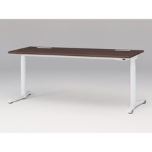 トイロ デスク JZD-1807HB-CWY 表示付昇降スイッチ / ホワイト 塗装脚 / 天板 （W180×D67.5cm・ラウンドエッジ） [ WY （天板 : 82/ブラックウォールナットD×支柱・脚 : W9/ホワイトW） ]