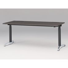 トイロ デスク （ toiro desk ） JZD-1808HA-CPR 昇降スイッチ /アルミミラー脚 / 天板 ( W180 × D77.5cm ・ ラウンドエッジ ） [ PR （天板 : 81 / アッシュドオークD × 支柱 : T1 / ブラックT × 脚 : Z9 / アルミミラー） ]