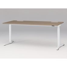 トイロ デスク （ toiro desk ） JZD-1808HA-CWM 昇降スイッチ /ホワイト 塗装脚 / 天板 ( W180 × D77.5cm ・ ラウンドエッジ ） [ WM （天板 : 71 / アッシュドオークM × 支柱・脚 : W9 / ホワイトW） ]