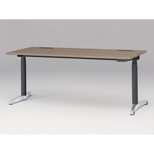 トイロ デスク （ toiro desk ） JZD-1808HB-CPM 表示付昇降スイッチ / アルミミラー脚 / 天板 ( W180 × D77.5cm ・ ラウンドエッジ ） [ PM （天板 : 71 / アッシュドオークM × 支柱 : T1 / ブラックT × 脚 : Z9 / アルミミラー） ]