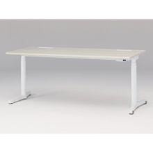 トイロ デスク （ toiro desk ） JZD-1808HB-CWH 表示付昇降スイッチ / ホワイト 塗装脚 / 天板 ( W180 × D77.5cm ・ ラウンドエッジ ） [ WH （天板 : 61 / アッシュドパインL × 支柱・脚 : W9 / ホワイトW） ]