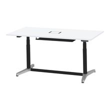 トイロ テーブル （ toiro table ） JZT-1809WB1-APL 配線対応天板 表示付昇降スイッチ アルミミラー脚 W180 × D90cm [ PL/W9/ホワイト］