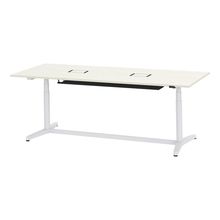 トイロ テーブル （ toiro table ） JZT-2409WA1-AWH 配線対応天板 昇降スイッチ 塗装脚 W240 × D90cm [ WH/天板61×脚W9］