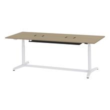 トイロ テーブル （ toiro table ） JZT-2409WA1-AWM 配線対応天板 昇降スイッチ 塗装脚 W240 × D90cm [ WM/天板71×脚W9］