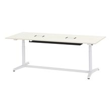 トイロ テーブル （ toiro table ） JZT-2409WB1-AWH 配線対応天板 表示付昇降スイッチ 塗装脚 W240 × D90cm [ WH/天板61×脚W9］