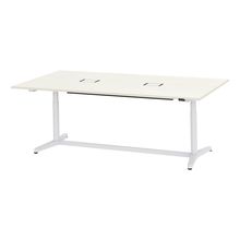 トイロ テーブル （ toiro table ） JZT-2412WA1-AWH 配線対応天板 昇降スイッチ 塗装脚 W240 × D120cm [ WH/天板61×脚W9］
