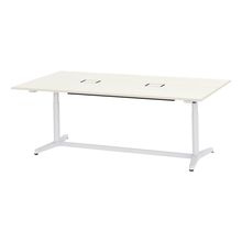 トイロ テーブル （ toiro table ） JZT-2412WB1-AWH 配線対応天板 表示付昇降スイッチ 塗装脚 W240 × D120cm [ WH/天板61×脚W9］