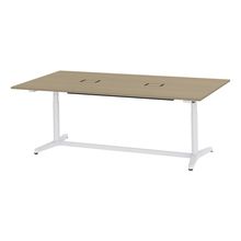 トイロ テーブル （ toiro table ） JZT-2412WB1-AWM 配線対応天板 表示付昇降スイッチ 塗装脚 W240 × D120cm [ WM/天板71×脚W9］