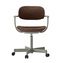 ［ 公式ストアモデル ・ 組立式 ] バーテブラ03 （vertebra03） 5本脚 KG-825KZ-L49C  本体 :  L4 / ペールオリーブ ナイロン双輪キャスター ［ KZ張地 : 9 / Clove ]