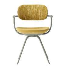 ［ 公式ストアモデル ・ 組立式 ] バーテブラ03 （vertebra03） 4本脚 （ 座面回転 ） KG-855KW-L442C  本体 :  L4 / ペールオリーブ  ［ KW張地 : 42 / Cypress & Mustard ]