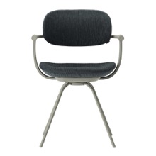 ［ 公式ストアモデル ・ 組立式 ] バーテブラ03 （vertebra03） 4本脚 （ 座面回転 ） KG-855KZ-L411C  本体 :  L4 / ペールオリーブ  ［ KZ張地 : 11 / DarkGrey ]