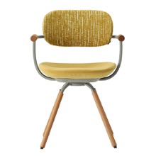 ［ 公式ストアモデル ・ 組立式 ] バーテブラ03 （vertebra03） 4本脚 （ 座面回転 ） KG-877KW-L442C 木タイプ / オークライト  本体 :  L4 / ペールオリーブ  ［ KW張地 : 42 / Cypress & Mustard ]