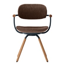 ［ 公式ストアモデル ・ 組立式 ] バーテブラ03 （vertebra03） 4本脚 （ 座面回転 ） KG-877KZ-G19C 木タイプ / オークライト  本体 :  G1 / ダークグリーン  ［ KZ張地 : 9 / Clove ]