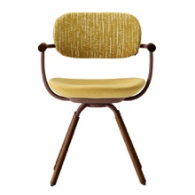 ［ 公式ストアモデル ・ 組立式 ] バーテブラ03 （vertebra03） 4本脚 （ 座面回転 ） KG-899KW-F242C 木タイプ / オークダーク 本体 :  F2 / チェスナットブラウン  ［ KW張地 : 42 / Cypress & Mustard ]