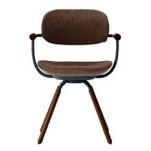 ［ 公式ストアモデル ・ 組立式 ] バーテブラ03 （vertebra03） 4本脚 （ 座面回転 ） KG-899KZ-G19C 木タイプ / オークダーク 本体 :  G1 / ダークグリーン  ［ KZ張地 : 9 / Clove ]