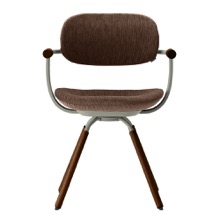 ［ 公式ストアモデル ・ 組立式 ] バーテブラ03 （vertebra03） 4本脚 （ 座面回転 ） KG-899KZ-L49C 木タイプ / オークダーク 本体 :  L4 / ペールオリーブ  ［ KZ張地 : 9 / Clove ]