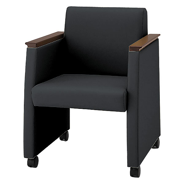 F-7 ミーティングチェア 皮革 ［ブラック］