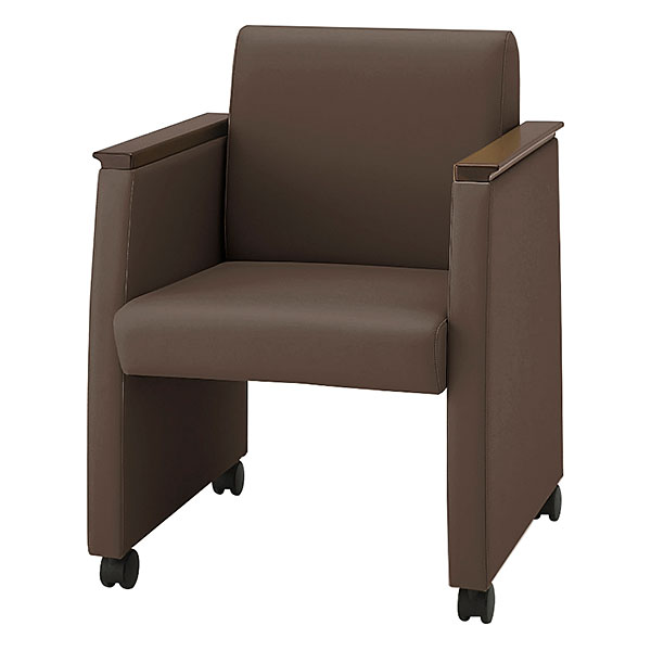 F-7 ミーティングチェア ウレタンレザー張り ［セピアブラウン］