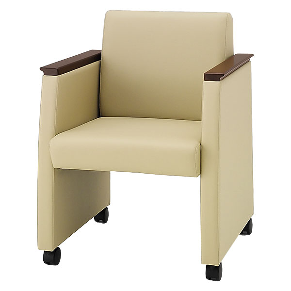 F-7 ミーティングチェア ウレタンレザー張り ［サンドイエロー］