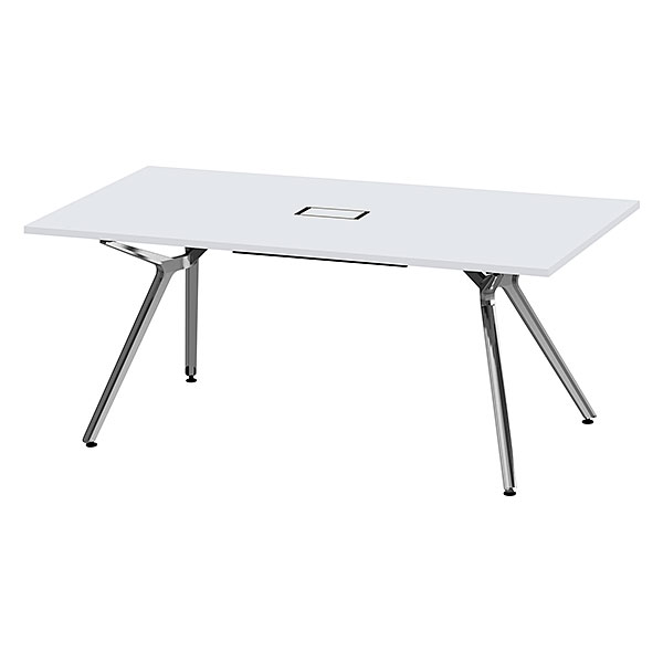 DZテーブル  角型  平エッジ 配線カバー付 W1800×D900 ［天板：ホワイト］