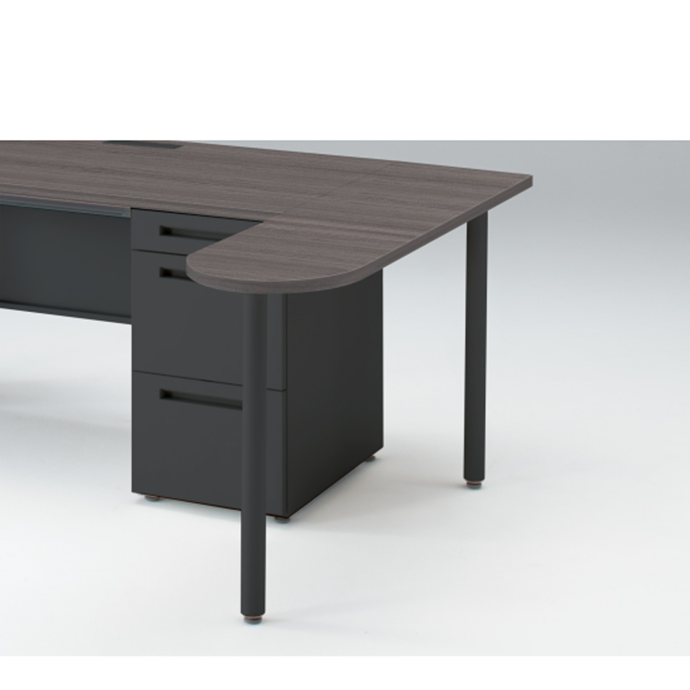 CZRデスク ミーティングテーブル CZR-033WG-181  W350× D1300 [ 本体: ブラックT・天板: 81 / アッシュドオークD]