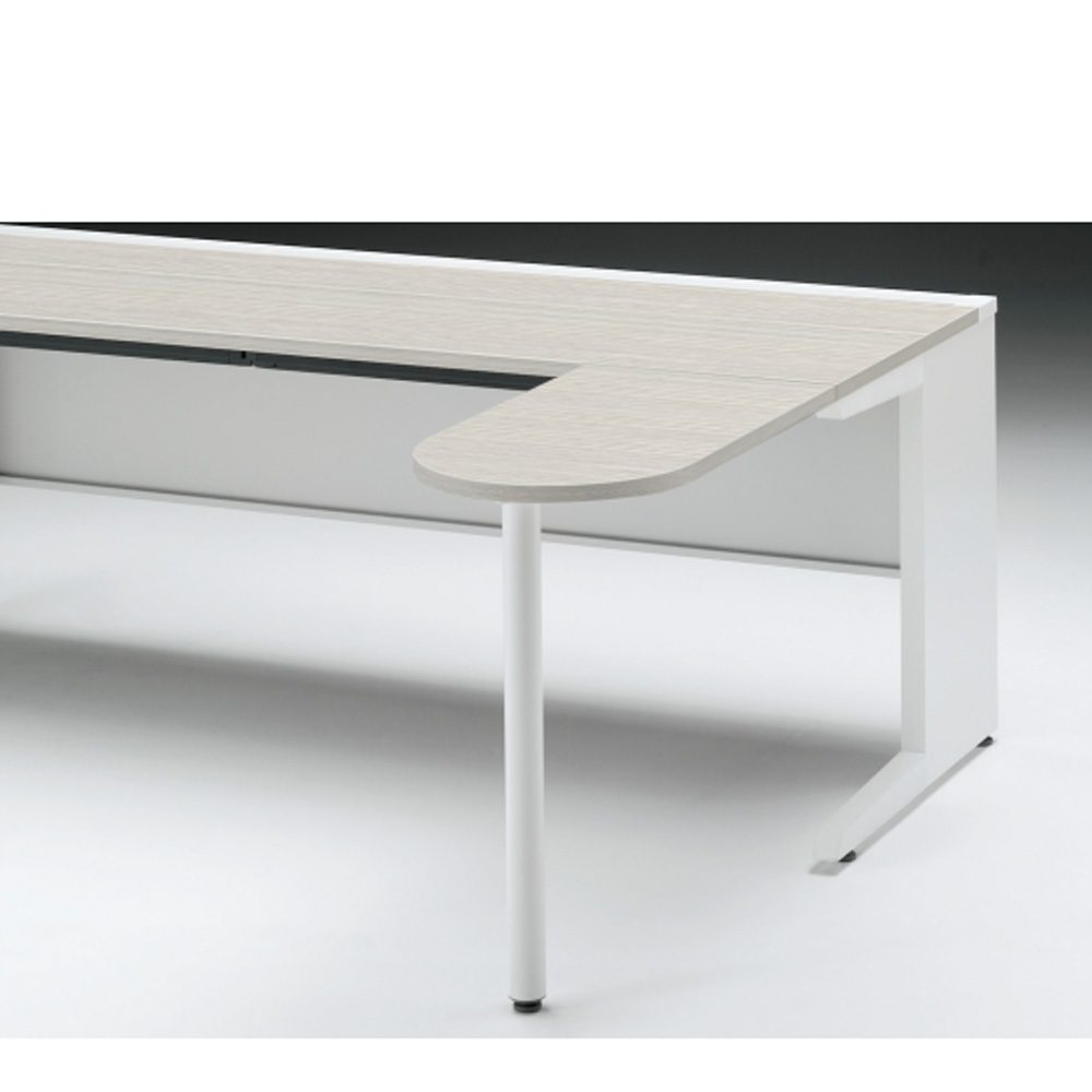 CZRデスク フロント拡張天板 CZR-047KE-961  W400× D700 [ 本体: ホワイトW・天板: 61 / アッシュドパインL]