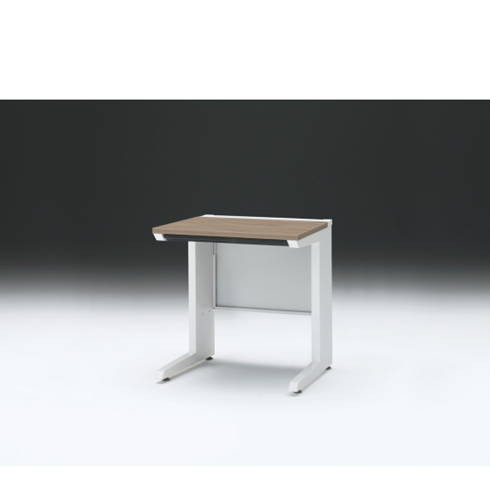 CZRデスク 平机 CZR-076HAC-971 浅型センター引出し付 L脚 W700× D600 [ 本体: ホワイトW・天板: 71 / アッシュドオークM]