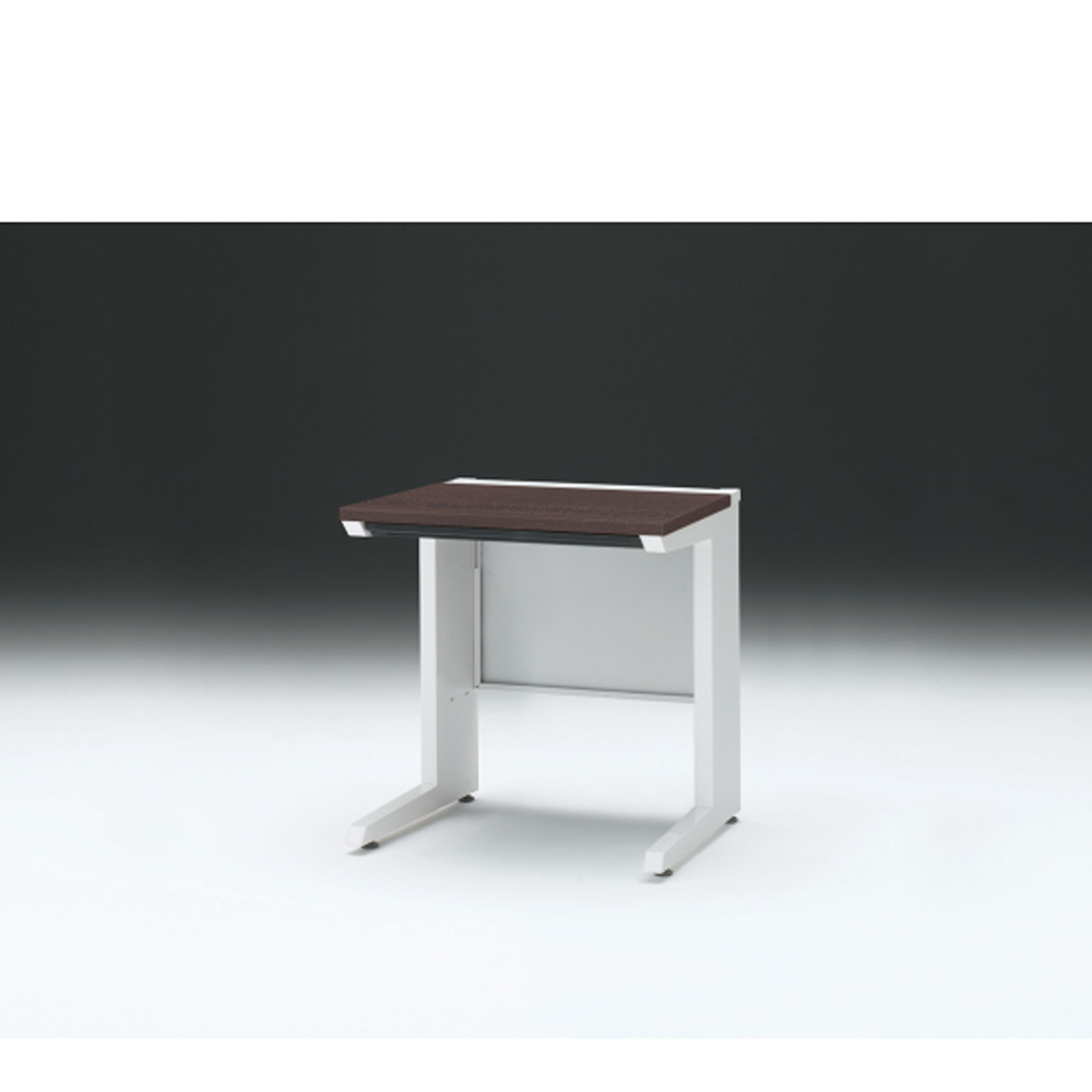 CZRデスク 平机 CZR-076HAC-982 浅型センター引出し付 L脚 W700× D600 [ 本体: ホワイトW・天板: 82 / ブラックウォールナットD]