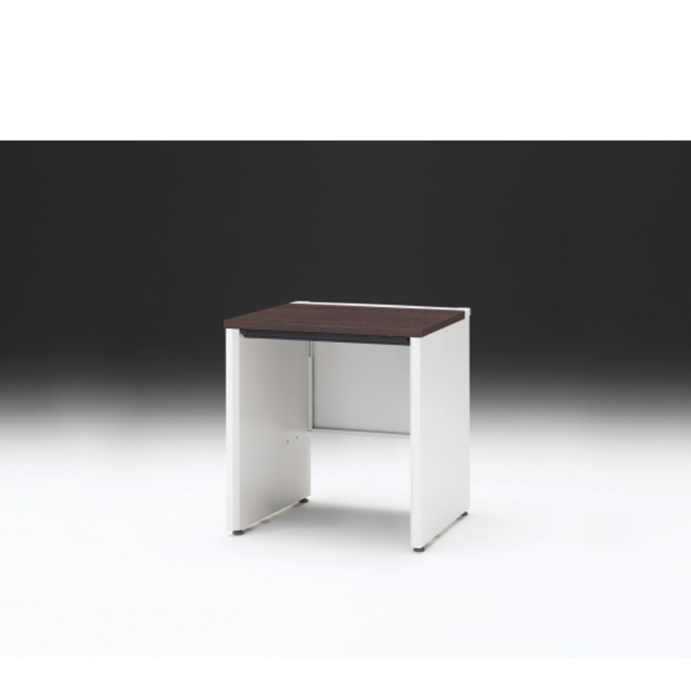 CZRデスク 平机 CZR-076HAPC-982 浅型センター引出し付 パネル脚 W700× D600 [ 本体: ホワイトW・天板: 82 / ブラックウォールナットD]