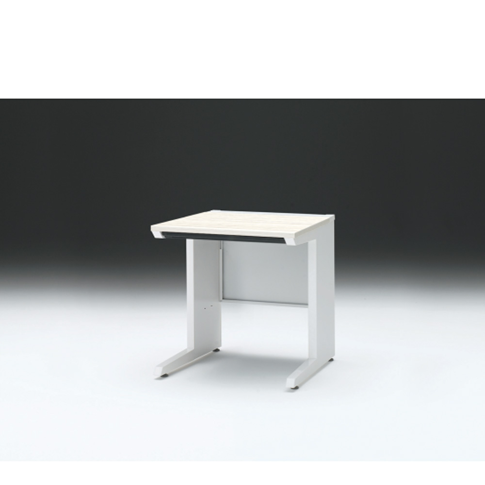 CZRデスク 平机 CZR-077HAC-961 浅型センター引出し付 L脚 W700× D700 [ 本体: ホワイトW・天板: 61 / アッシュドパインL]