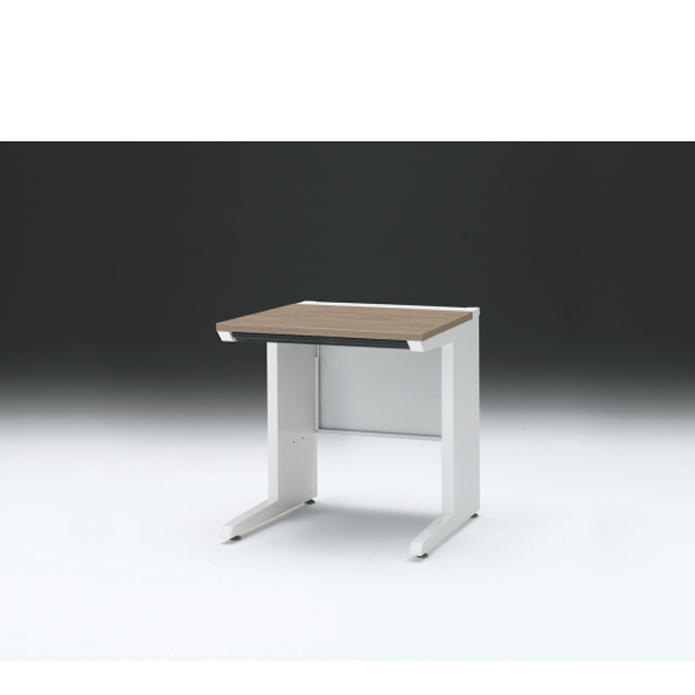 CZRデスク 平机 CZR-077HAC-971 浅型センター引出し付 L脚 W700× D700 [ 本体: ホワイトW・天板: 71 / アッシュドオークM]