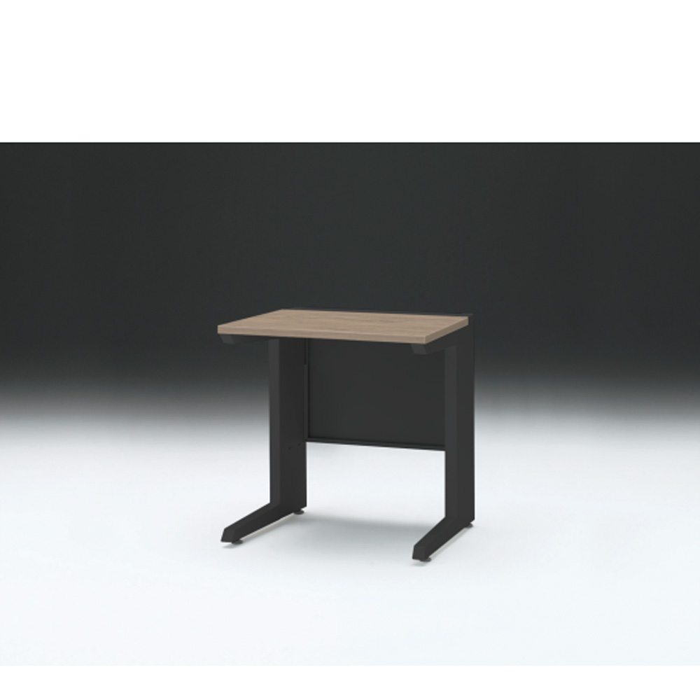 CZRデスク 平机 CZR-076JAC-171 センター引出しなし L脚 W700× D600 [ 本体: ブラックT・天板: 71 / アッシュドオークM]