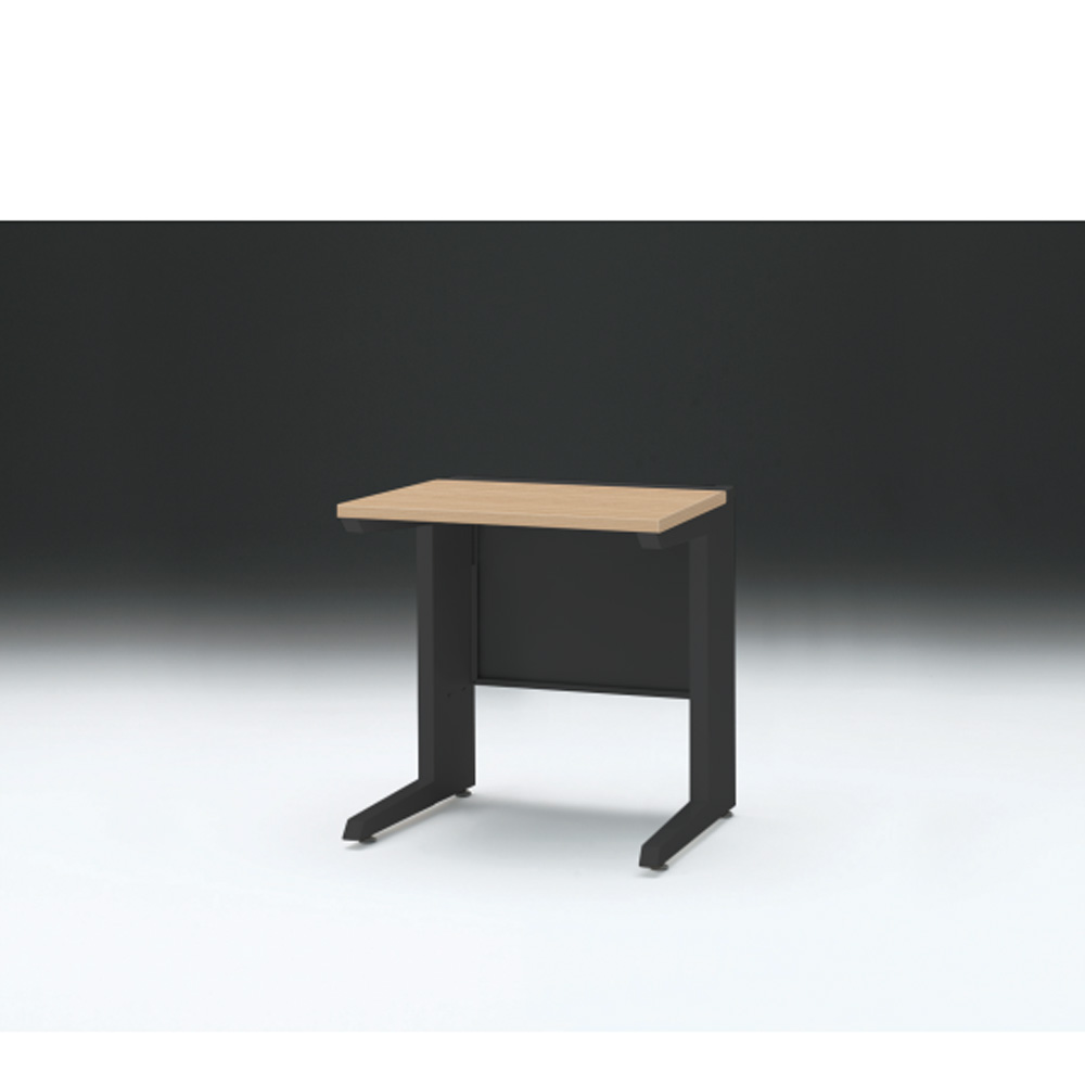 CZRデスク 平机 CZR-076JAC-192 センター引出しなし L脚 W700× D600 [ 本体: ブラックT・天板: 92 / ホワイトオークM]