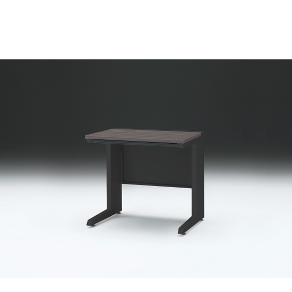 CZRデスク 平机 CZR-086HAC-181 浅型センター引出し付 L脚 W800× D600 [ 本体: ブラックT・天板: 81 / アッシュドオークD]