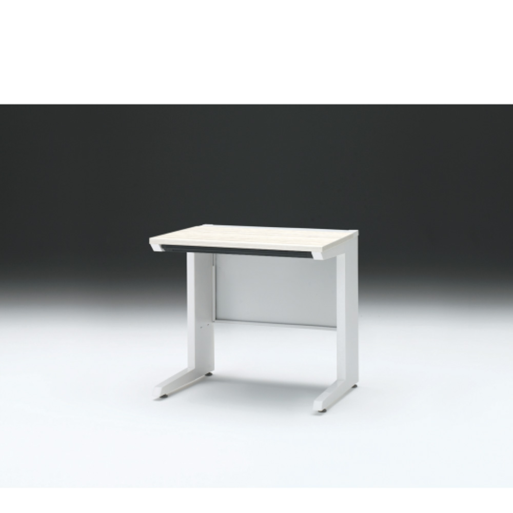 CZRデスク 平机 CZR-086HAC-961 浅型センター引出し付 L脚 W800× D600 [ 本体: ホワイトW・天板: 61 / アッシュドパインL]