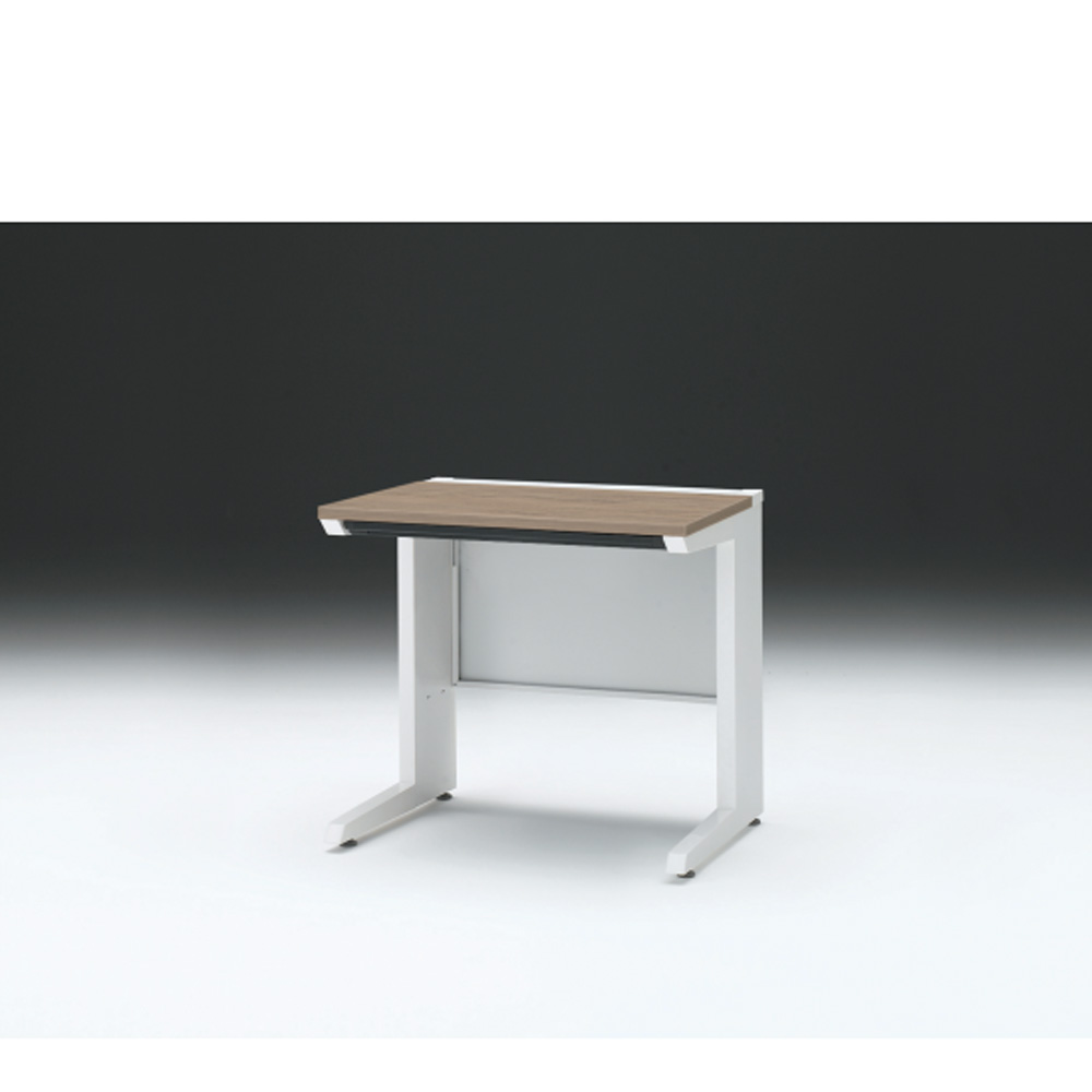 CZRデスク 平机 CZR-086HAC-971 浅型センター引出し付 L脚 W800× D600 [ 本体: ホワイトW・天板: 71 / アッシュドオークM]