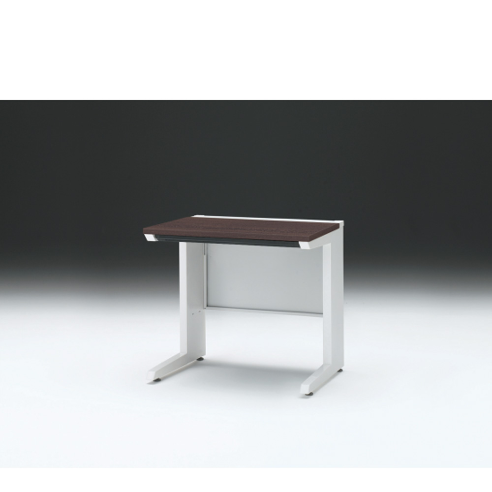 CZRデスク 平机 CZR-086HAC-982 浅型センター引出し付 L脚 W800× D600 [ 本体: ホワイトW・天板: 82 / ブラックウォールナットD]