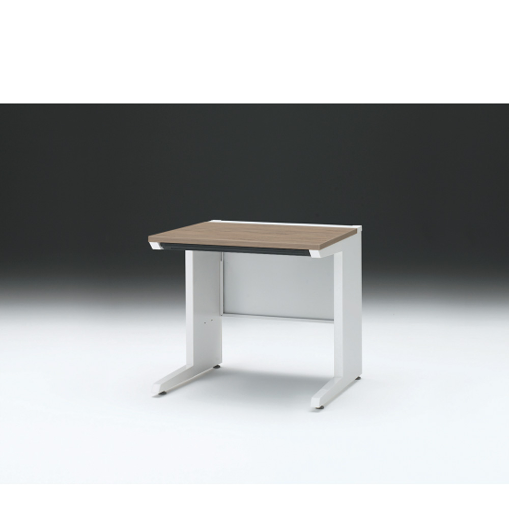 CZRデスク 平机 CZR-087HAC-971 浅型センター引出し付 L脚 W800× D700 [ 本体: ホワイトW・天板: 71 / アッシュドオークM]