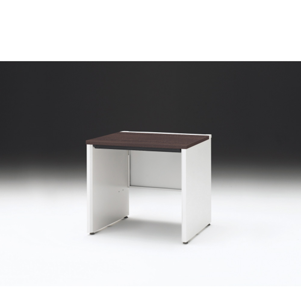 CZRデスク 平机 CZR-087HAPC-982 浅型センター引出し付 パネル脚 W800× D700 [ 本体: ホワイトW・天板: 82 / ブラックウォールナットD]