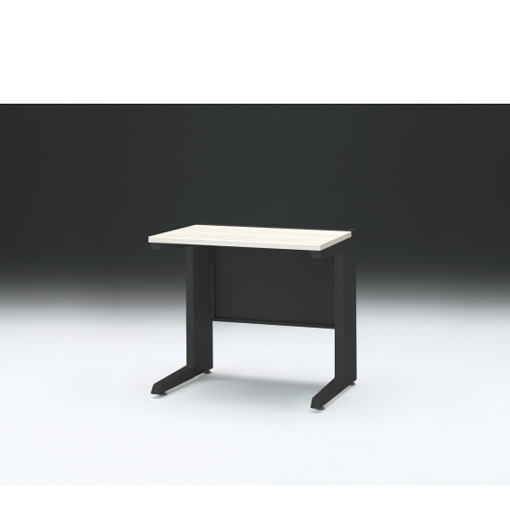 CZRデスク 平机 CZR-086JAC-161 センター引出しなし L脚 W800× D600 [ 本体: ブラックT・天板: 61 / アッシュドパインL]