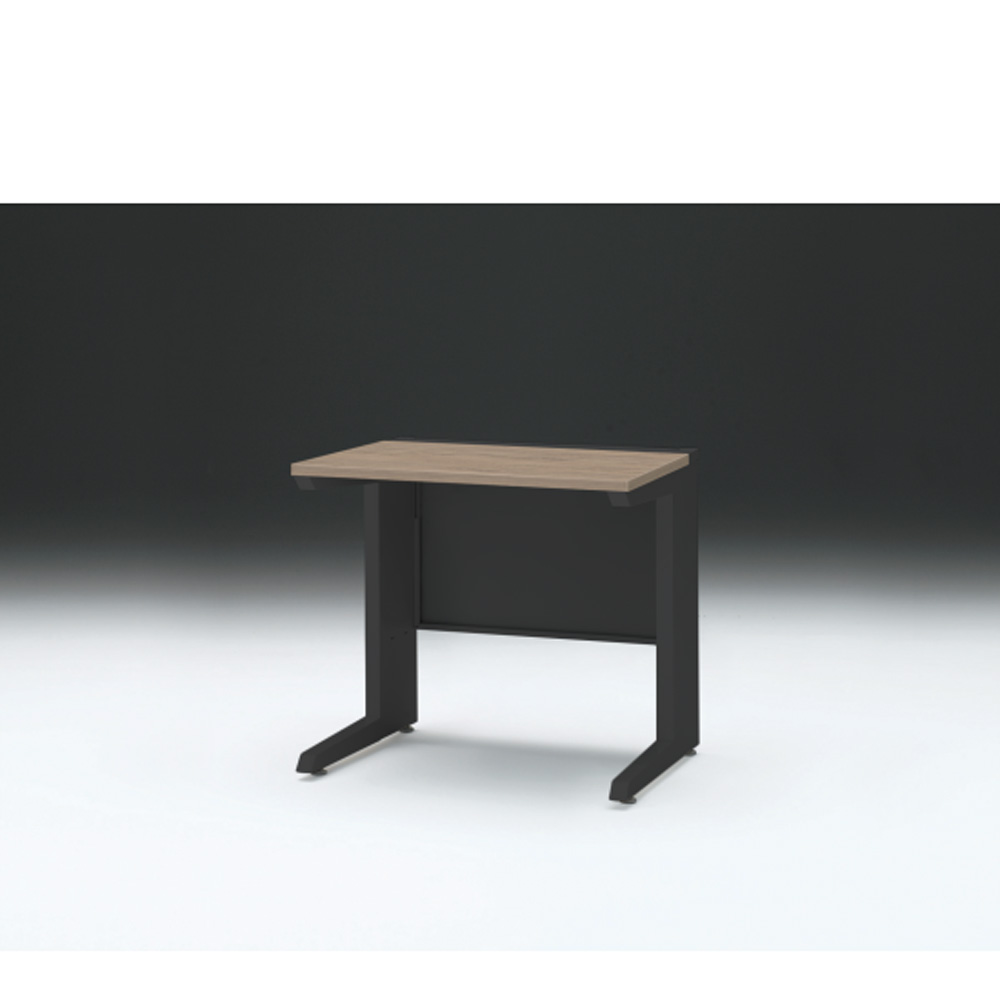 CZRデスク 平机 CZR-086JAC-171 センター引出しなし L脚 W800× D600 [ 本体: ブラックT・天板: 71 / アッシュドオークM]