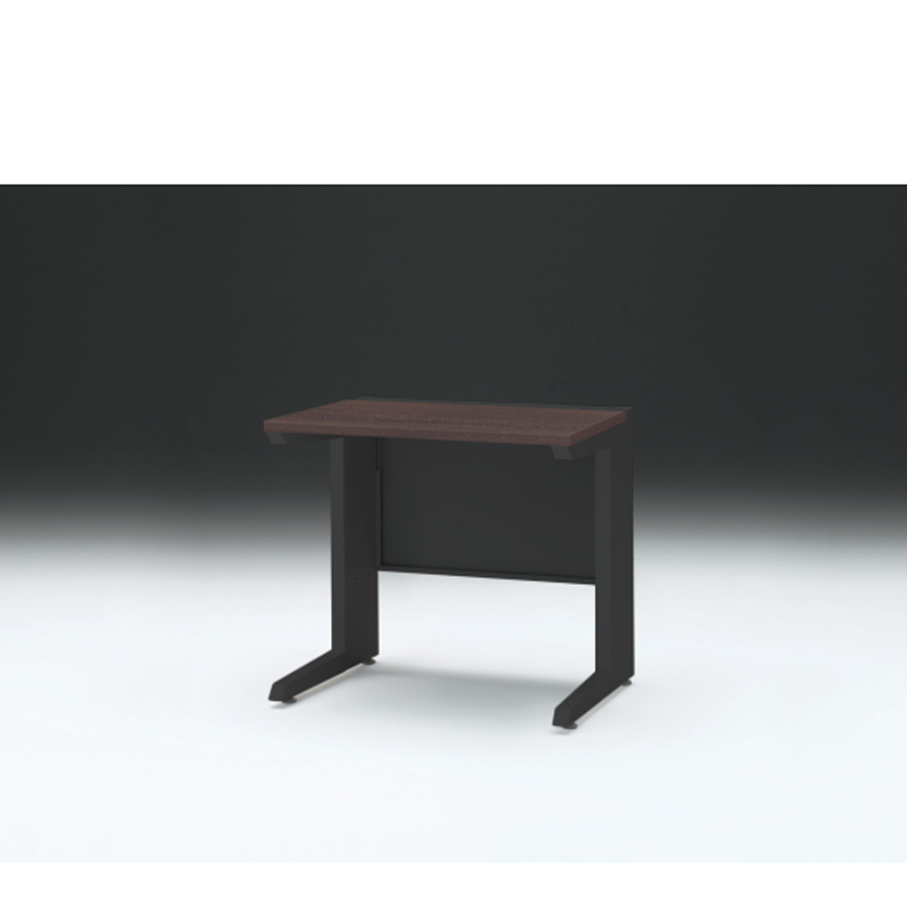 CZRデスク 平机 CZR-086JAC-182 センター引出しなし L脚 W800× D600 [ 本体: ブラックT・天板: 82 / ブラックウォールナットD]