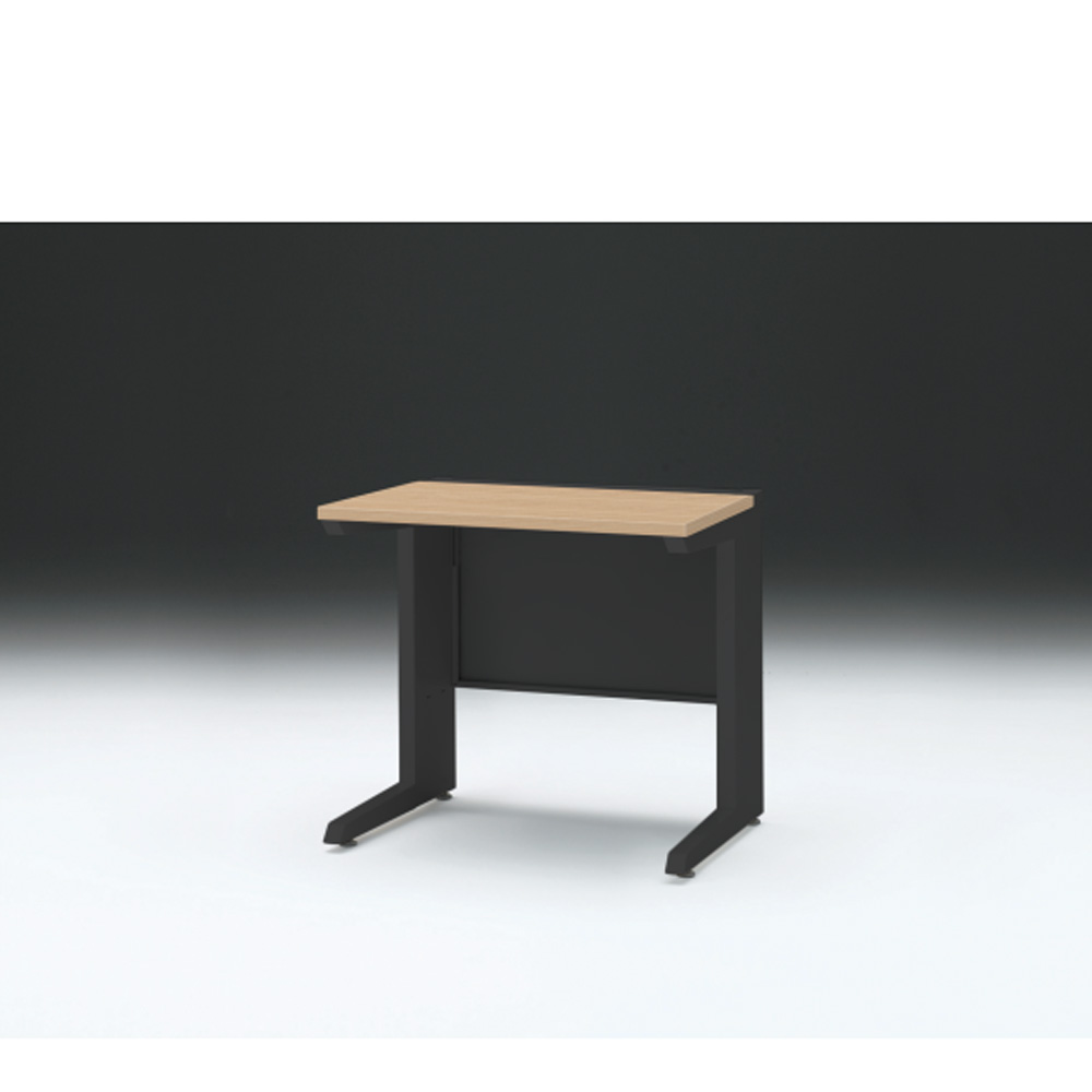 CZRデスク 平机 CZR-086JAC-192 センター引出しなし L脚 W800× D600 [ 本体: ブラックT・天板: 92 / ホワイトオークM]