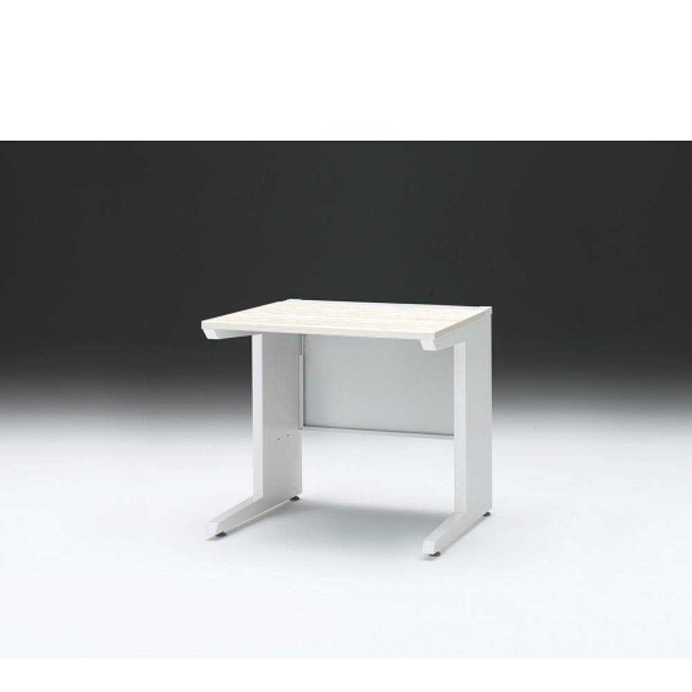 CZRデスク 平机 CZR-087JAC-961 センター引出しなし L脚 W800× D700 [ 本体: ホワイトW・天板: 61 / アッシュドパインL]