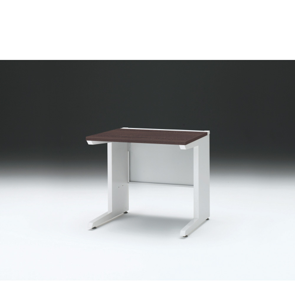 CZRデスク 平机 CZR-087JAC-982 センター引出しなし L脚 W800× D700 [ 本体: ホワイトW・天板: 82 / ブラックウォールナットD]