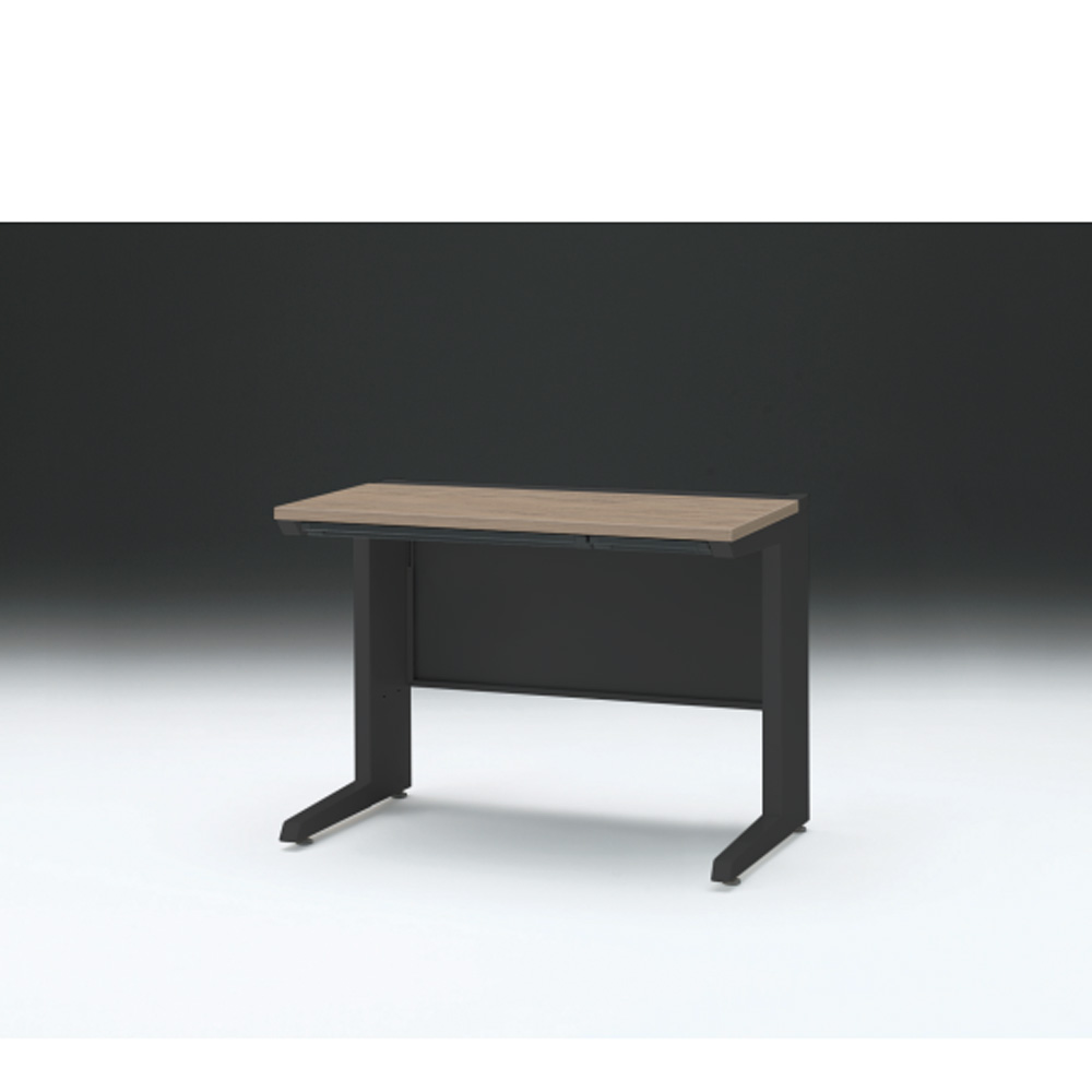 CZRデスク 平机 CZR-106HAC-171 浅型センター引出し付 L脚 W1000× D600 [ 本体: ブラックT・天板: 71 / アッシュドオークM]