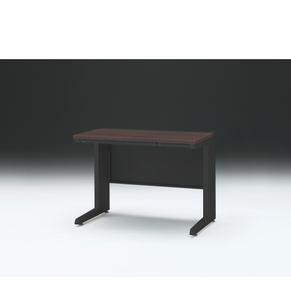 CZRデスク 平机 CZR-106HAC-182 浅型センター引出し付 L脚 W1000× D600 [ 本体: ブラックT・天板: 82 / ブラックウォールナットD]